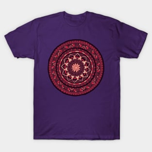 Pupple asian round mandala T-Shirt